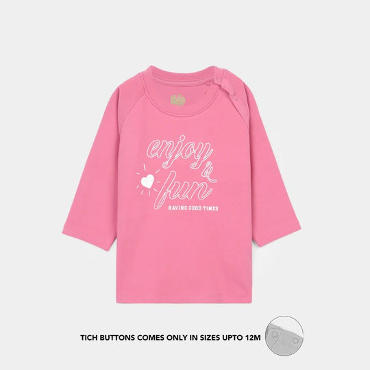Infant Girls Cotton Interlock - Pink