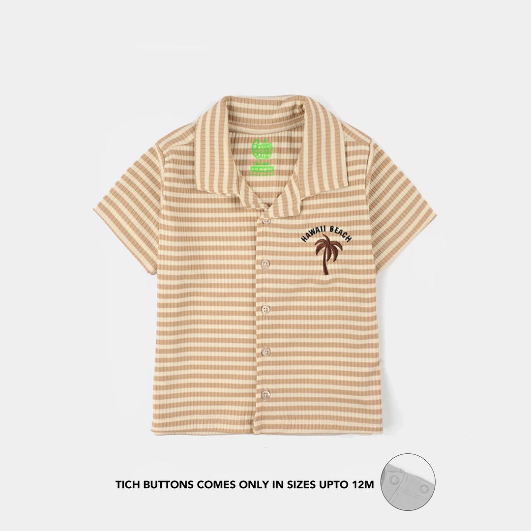 Infant Boys Yarn Dyed Knitted Suit (Hawai Beach) - Brown