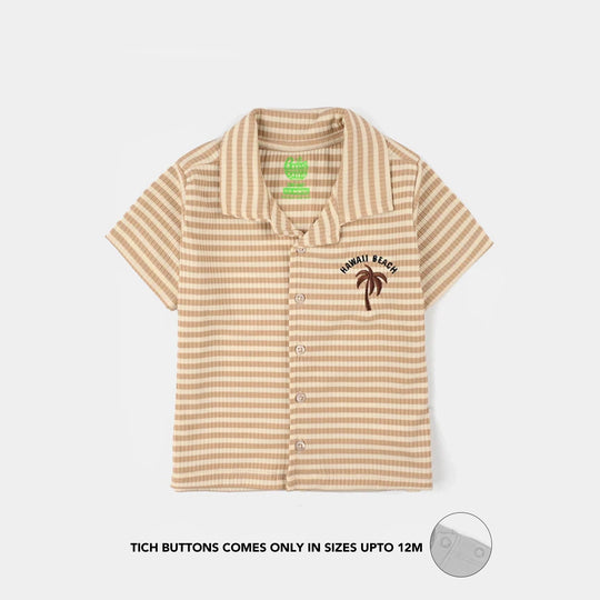 Infant Boys Yarn Dyed Knitted Suit (Hawai Beach) - Brown