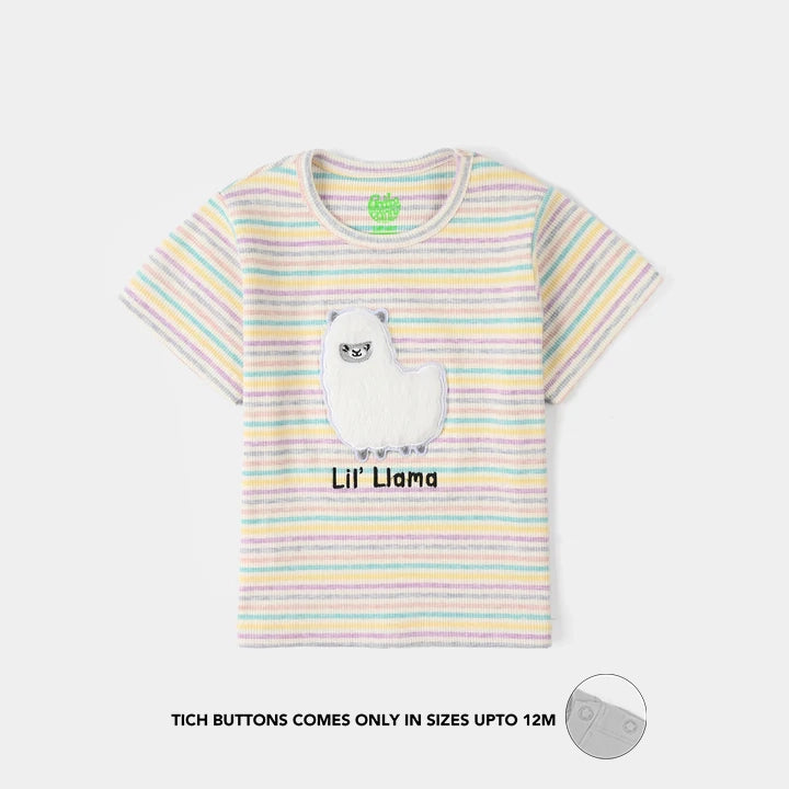 Infant Girls 2x1 Rib T-Shirt - Multi