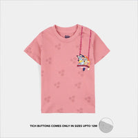 Infant Girls Jersey/Terry T-Shirt (Bluey & Bingo) - Pink