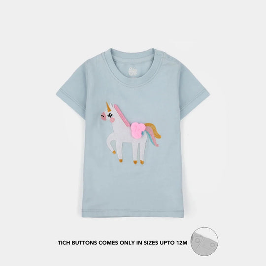 Infant Girls Jersey Terry T-Shirt (Character) - Blue