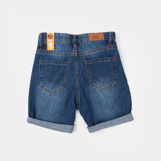 Boys Denim Rigid Shorts - Mid Blue