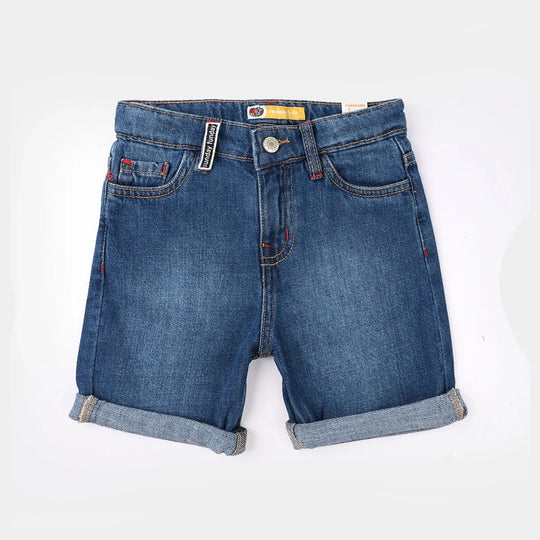 Boys Denim Rigid Shorts - Mid Blue