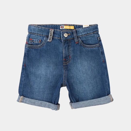 Boys Denim Rigid Shorts - Mid Blue