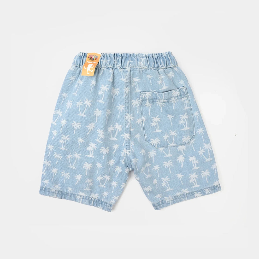 Boys Denim Rigid Shorts - Light Blue