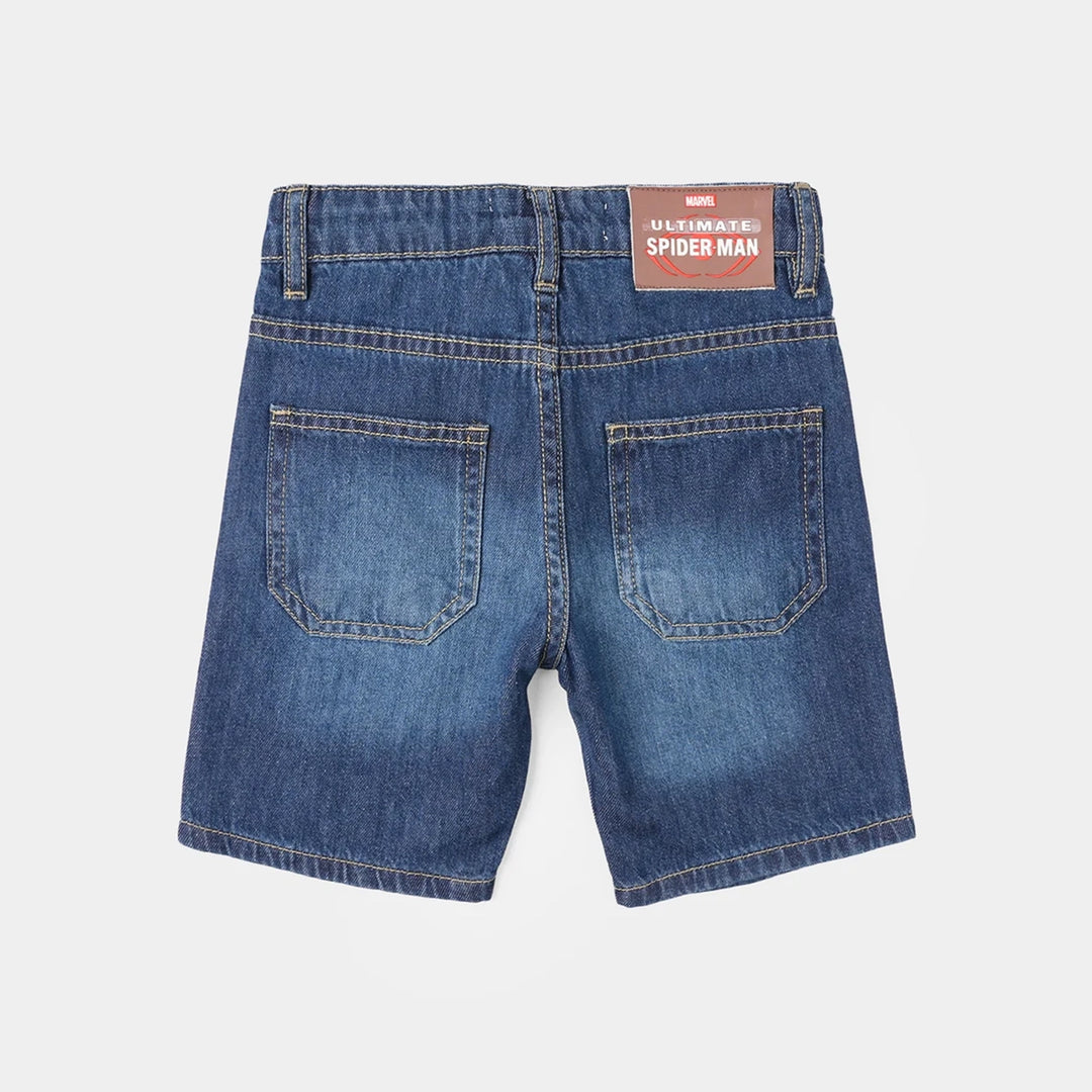 Boys Denim Rigid Shorts Character - Dark Blue
