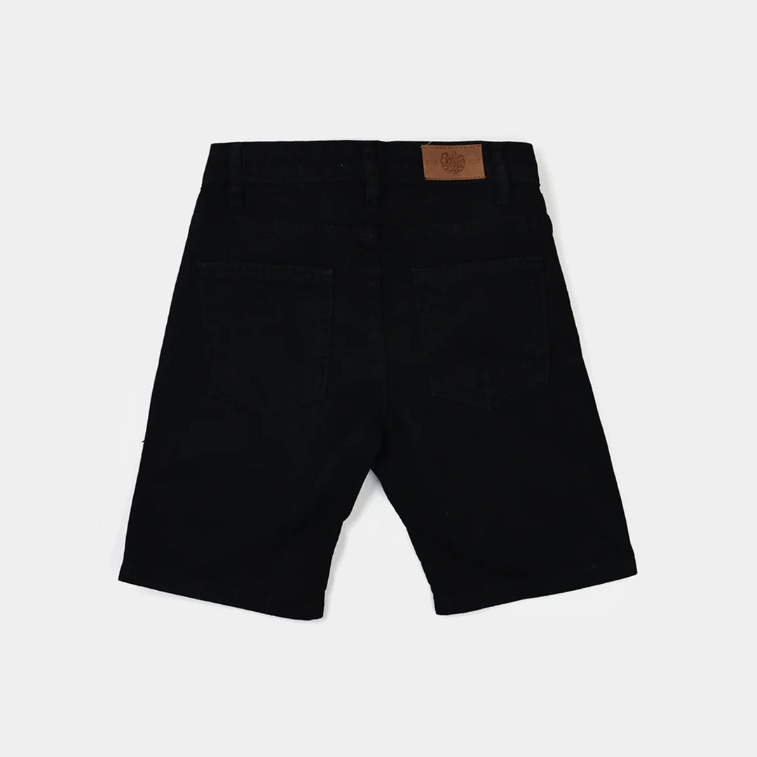 Boys Denim Rigid Shorts (Fare Are Nothing) - Black