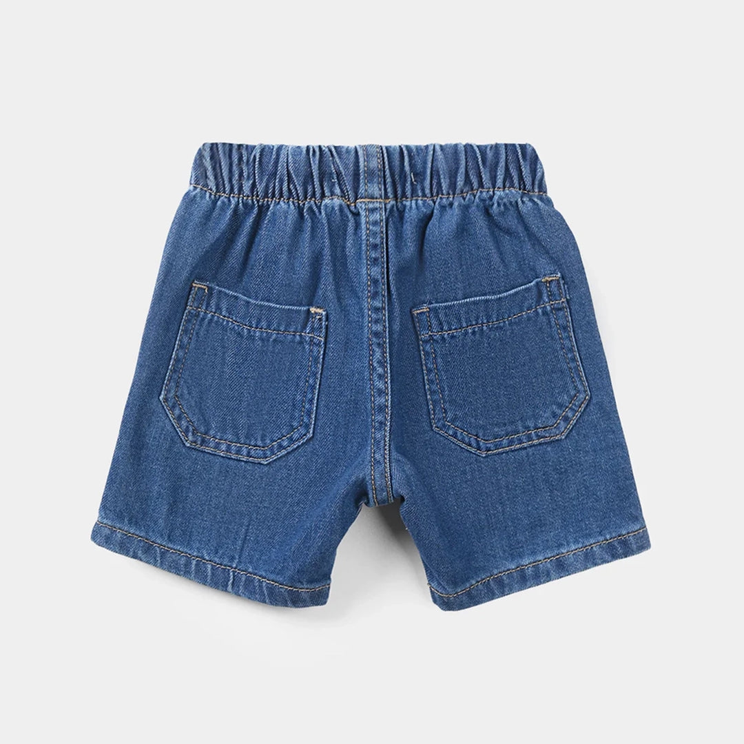 Infant Boys Denim Rigid Shorts (Micky Mouse) - Dark Blue