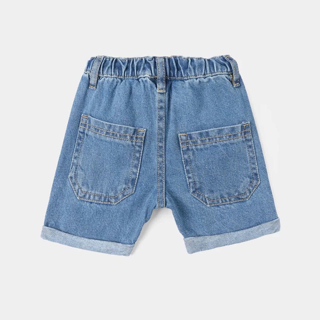 Infant Boys Denim Rigid Shorts Character - Mid Blue