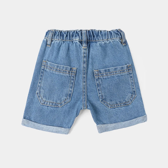 Infant Boys Denim Rigid Shorts Character - Mid Blue