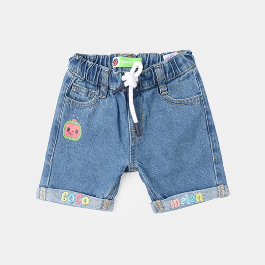 Infant Boys Denim Rigid Shorts Character - Mid Blue