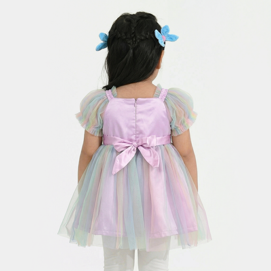 Infant Girls Net Fancy Frock (Magic Charm) - Multi