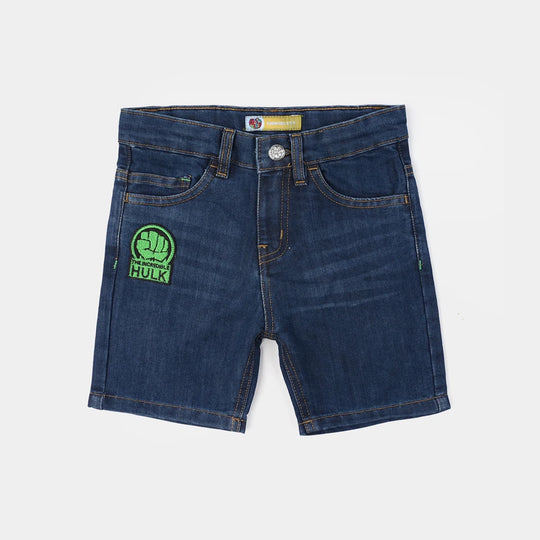 Boys Denim Rigid Shorts (Character) - Dark Blue