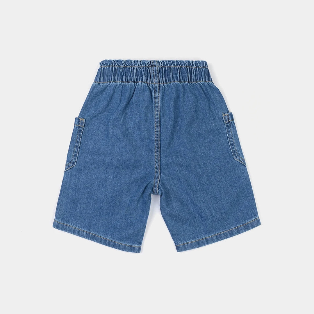 Girls Denim Shorts Character - Mid Blue