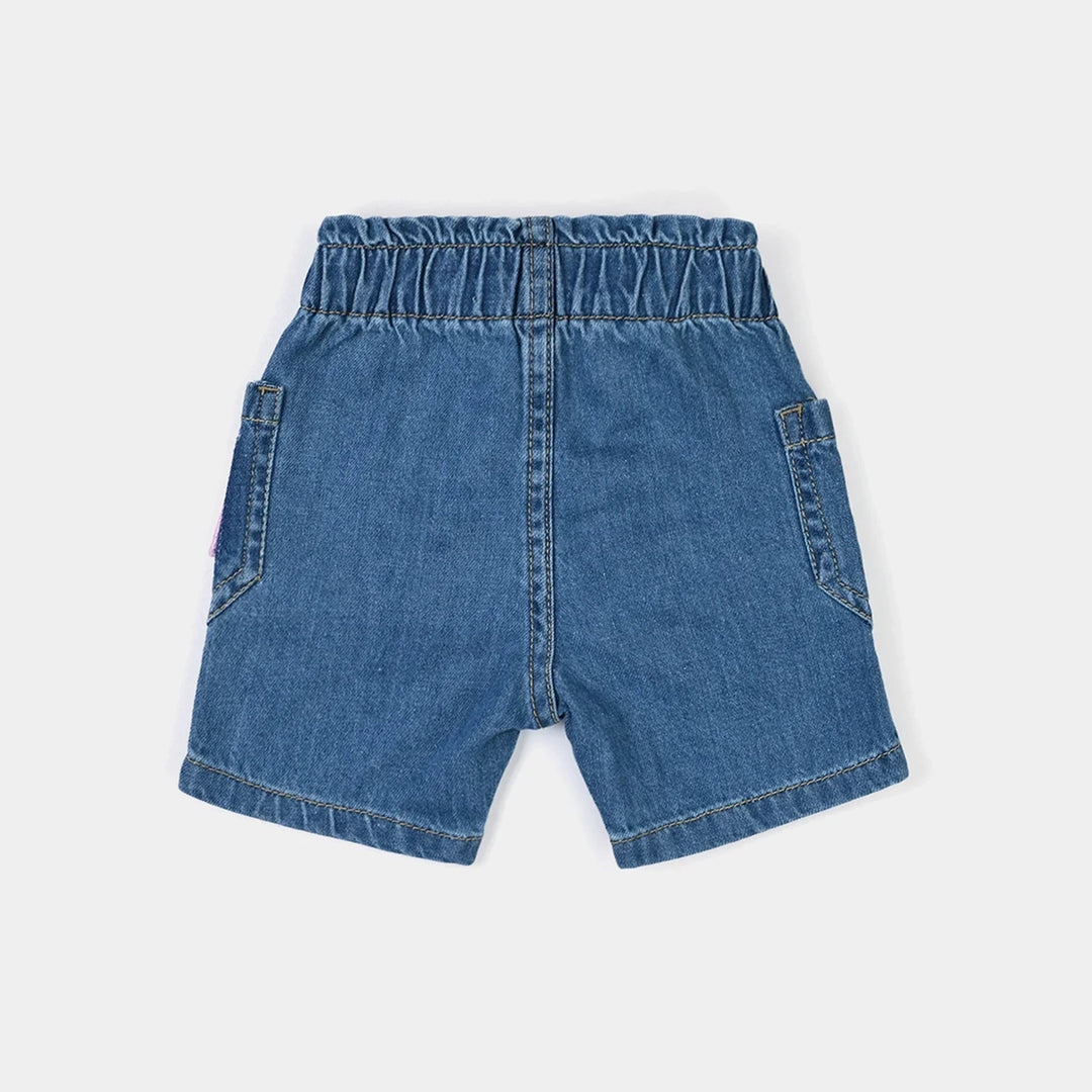 Infant Girls Denim Shorts Character - Mid Blue