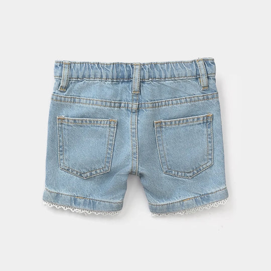 Infant Girls Denim Rigid Shorts - Light Blue