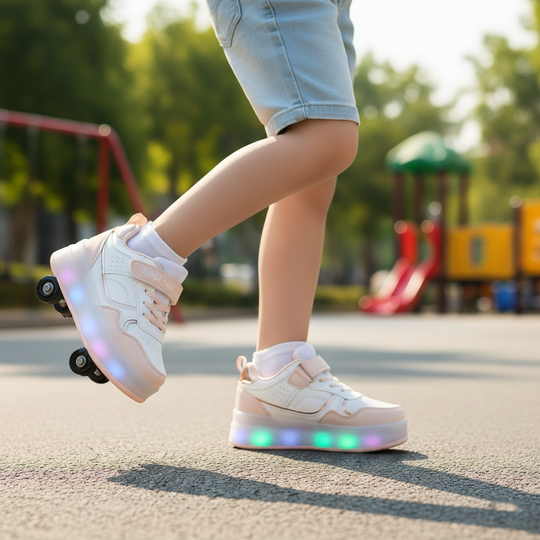 Roller Skate Walking Shoes With Four-wheel & Multi Lights