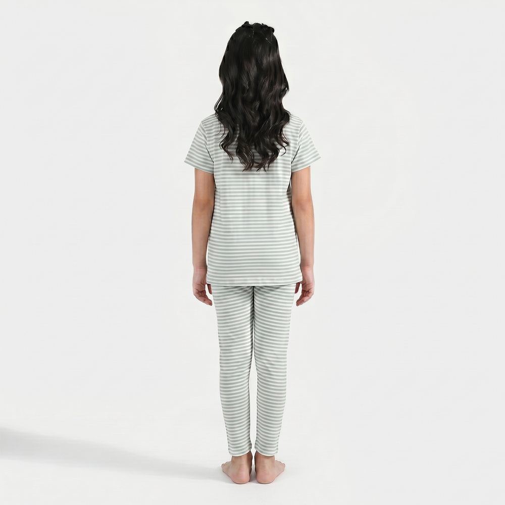 Girls PC Jersey Night Suit (Stitch) - Green