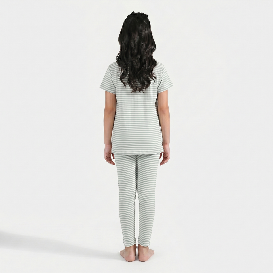 Girls PC Jersey Night Suit (Stitch) - Green