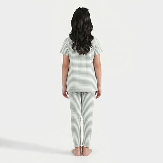 Girls PC Jersey Night Suit (Stitch) - Green