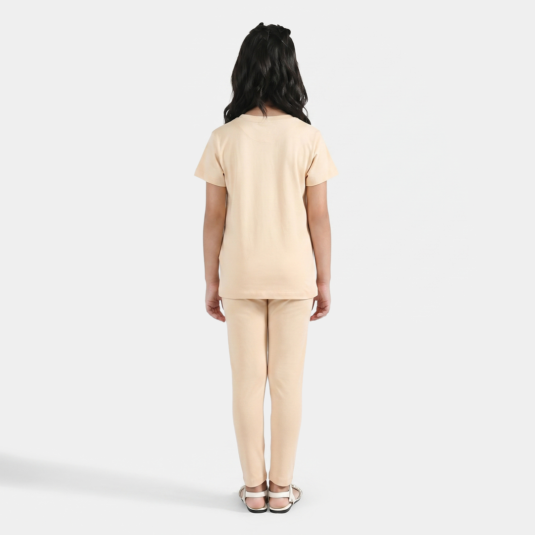 Girls PC Jersey Night Suit (Life is Better) – Brazilian Sand