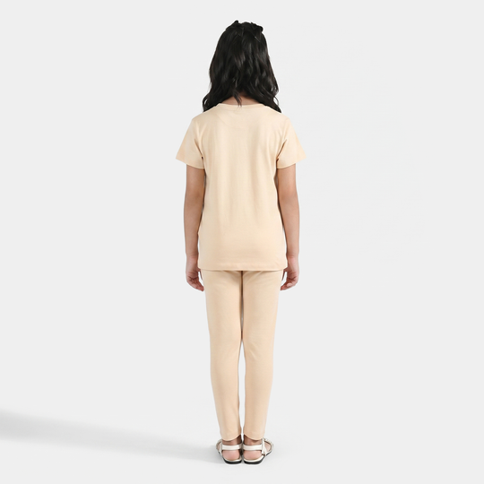 Girls PC Jersey Night Suit (Life is Better) – Brazilian Sand