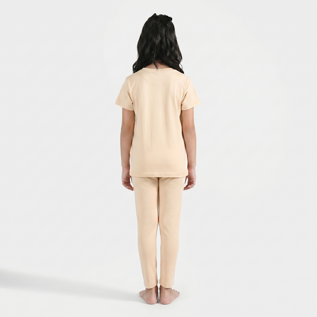 Girls PC Jersey Night Suit (Life is Better) – Brazilian Sand