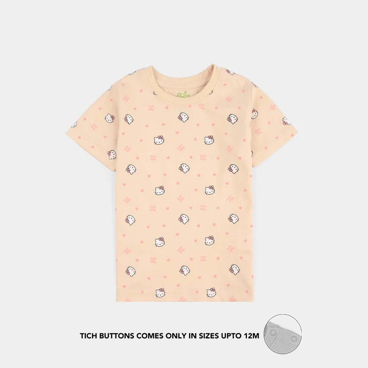 Infant Girls PC Jersey Night Suit (Character) - Sand