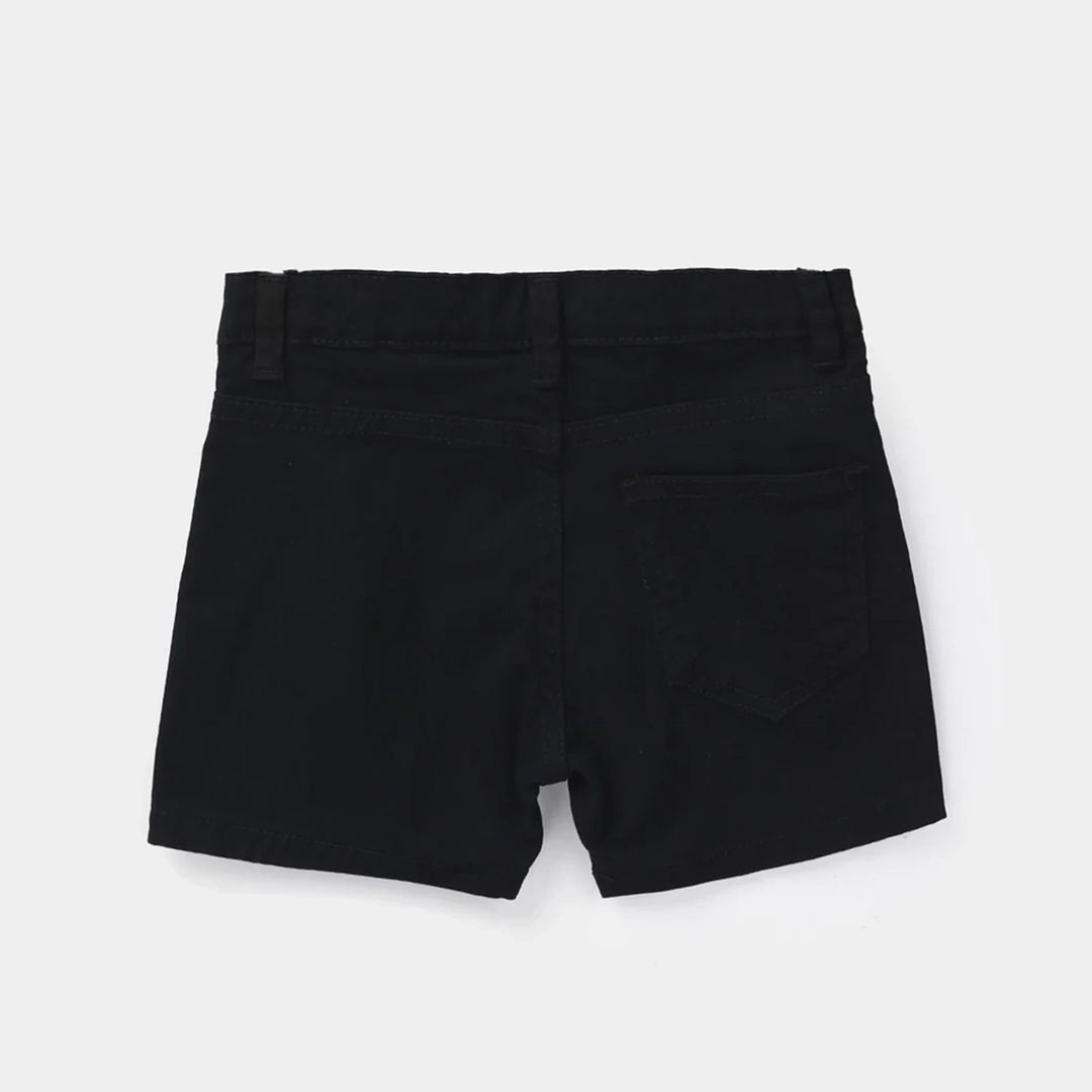 Infant Boys Cotton Twill Shorts - Black