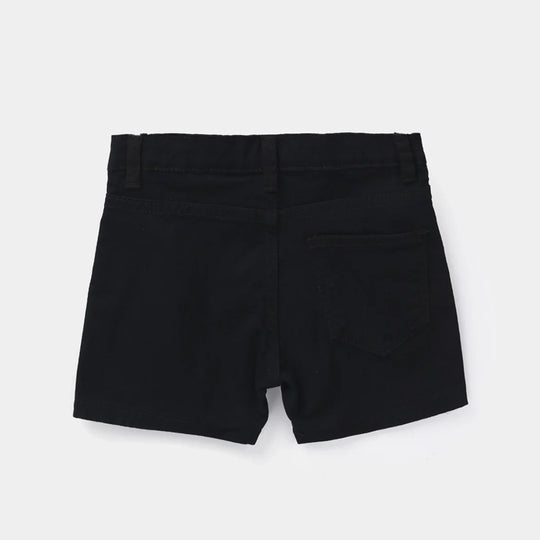 Infant Boys Cotton Twill Shorts - Black