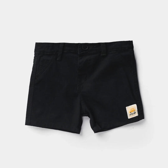 Infant Boys Cotton Twill Shorts - Black