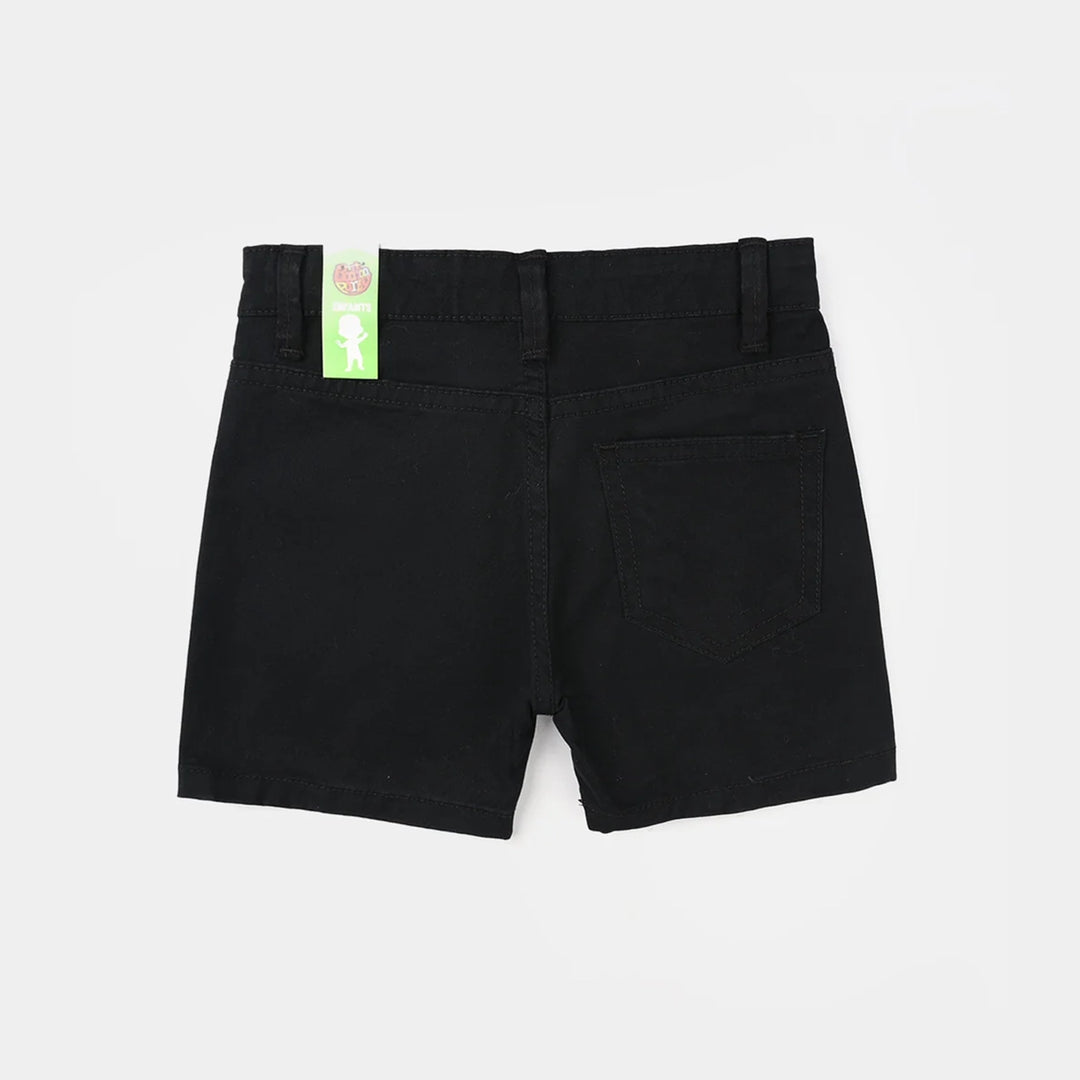 Infant Boys Cotton Twill Shorts - Black