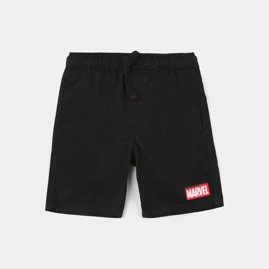 Boys Cotton Twill Shorts - Black