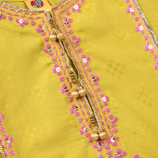 Girls Jacquard 3Pcs (Ishq) - Green