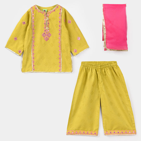 Infant Girls Jacquard 3Pcs (Ishq) – Green