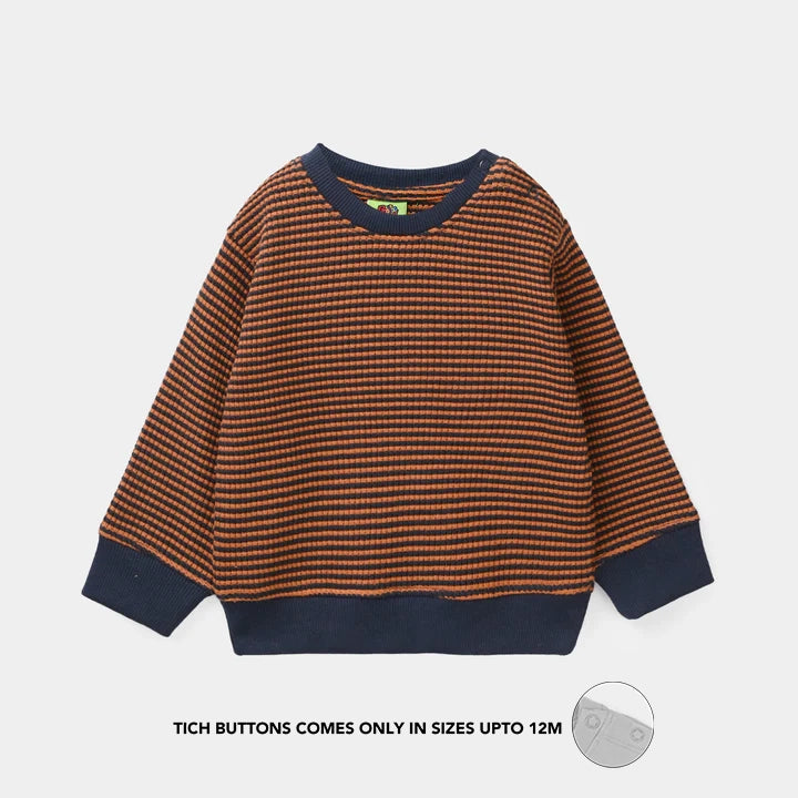 Infant Boys Jacquard Suit (Stripes) - Brown