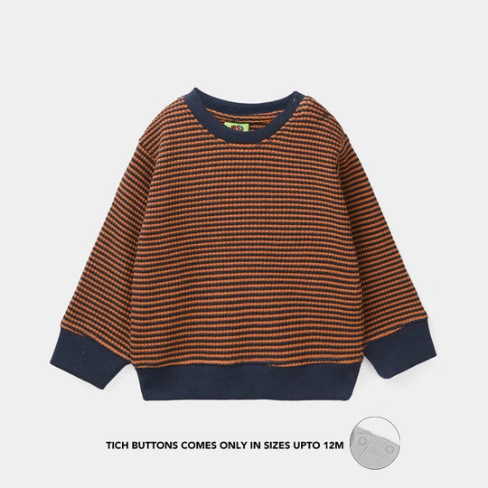 Infant Boys Jacquard Suit (Stripes) - Brown