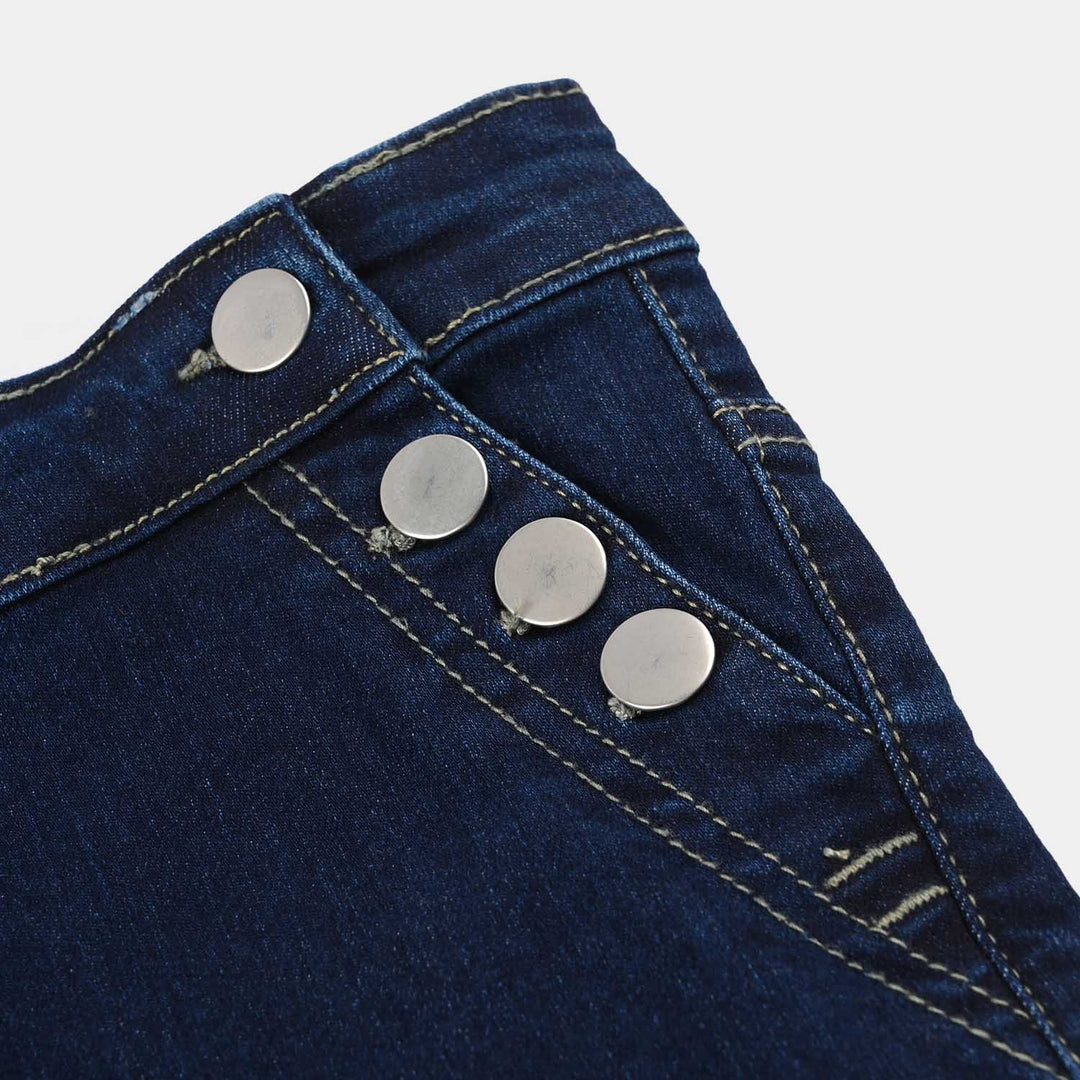 Girls Denim Stretch Jeggings - Dark Blue