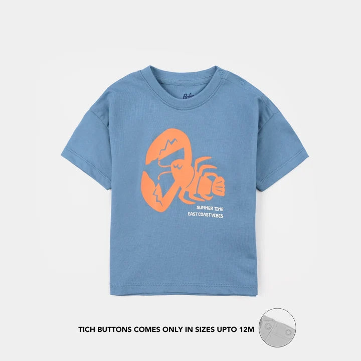 Infant Boys Jersey/Terry T-Shirt (Summer Time) – Blue