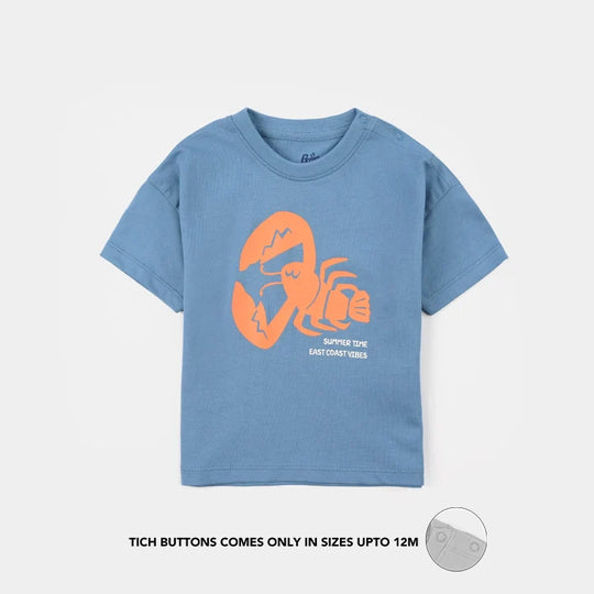 Infant Boys Jersey/Terry T-Shirt (Summer Time) – Blue