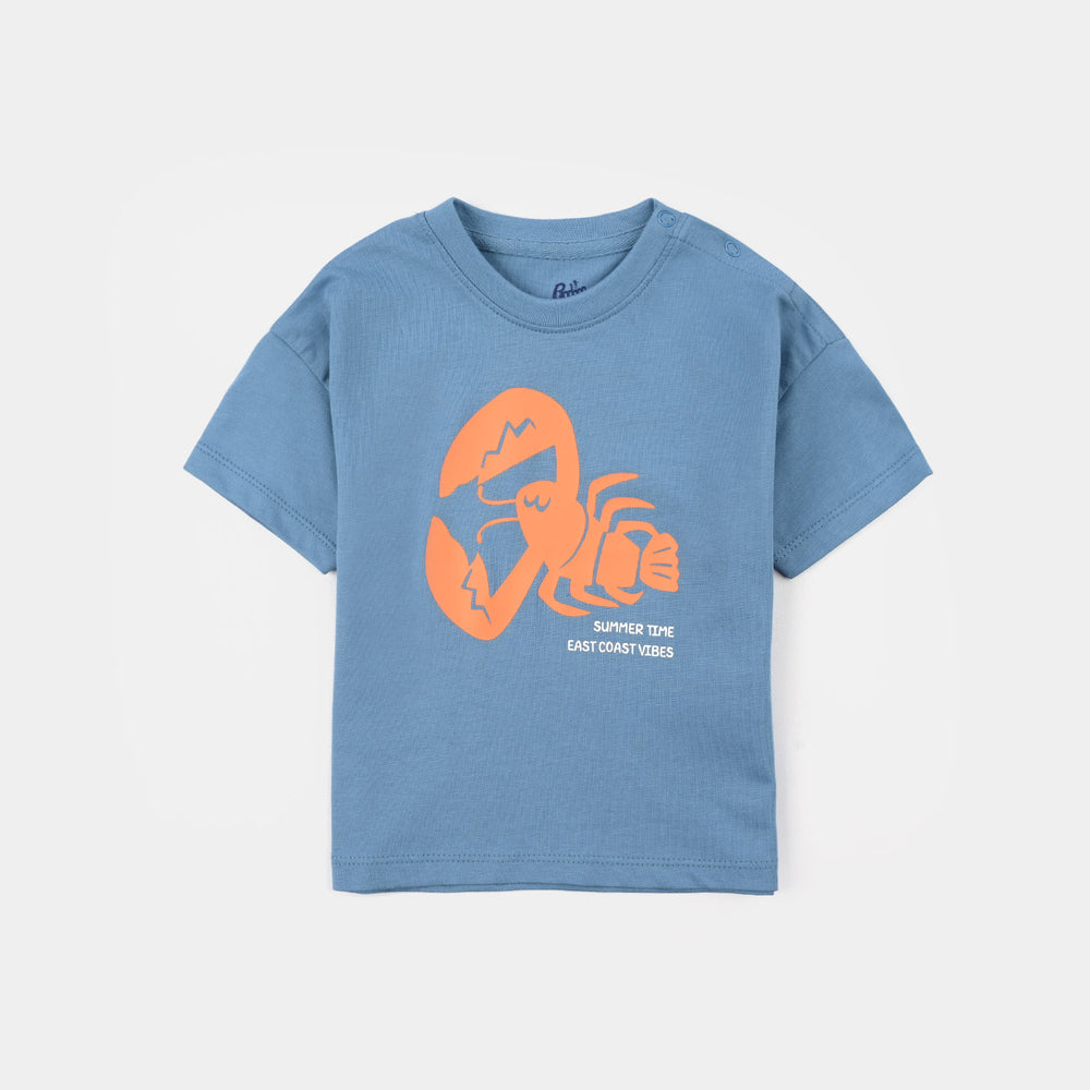Infant Boys Jersey/Terry T-Shirt (Summer Time) – Blue