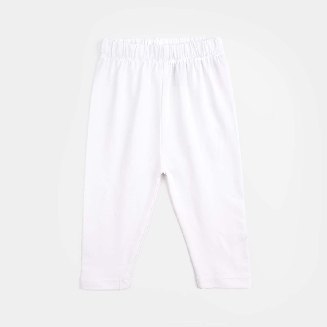 Infant Girls Jersey/Terry Basic Tights - White