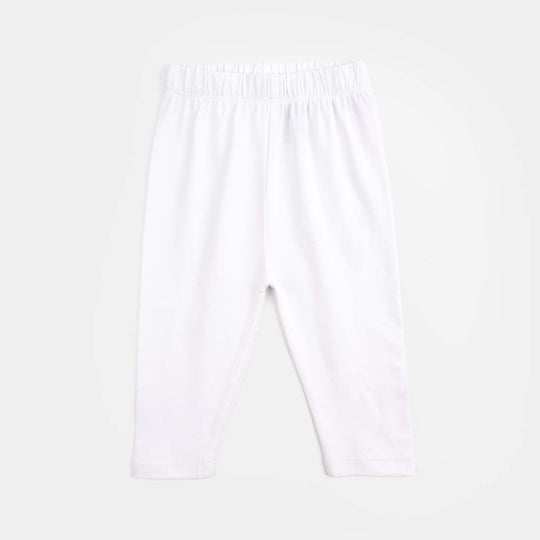 Infant Girls Jersey/Terry Basic Tights - White