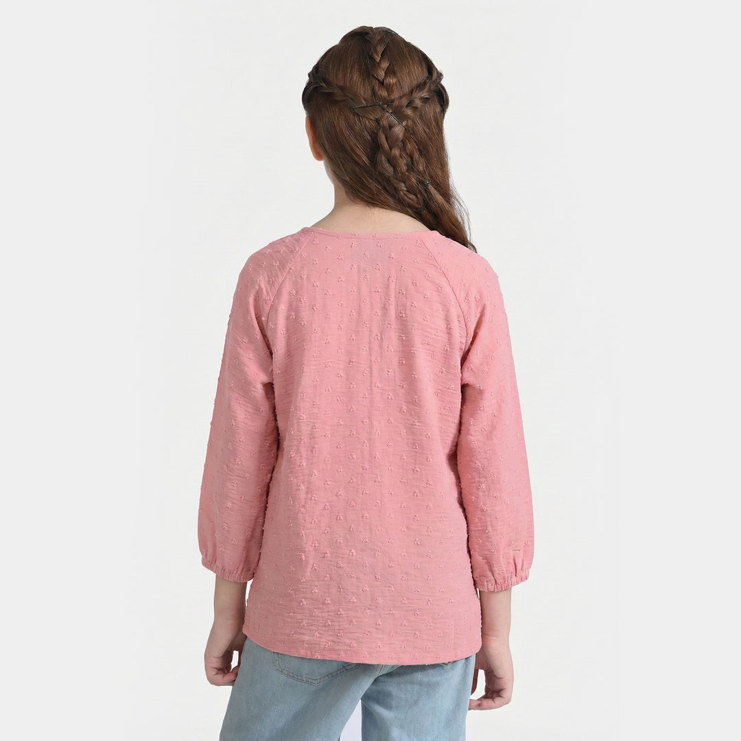 Girls Cotton Casual Top Brochia – Pink