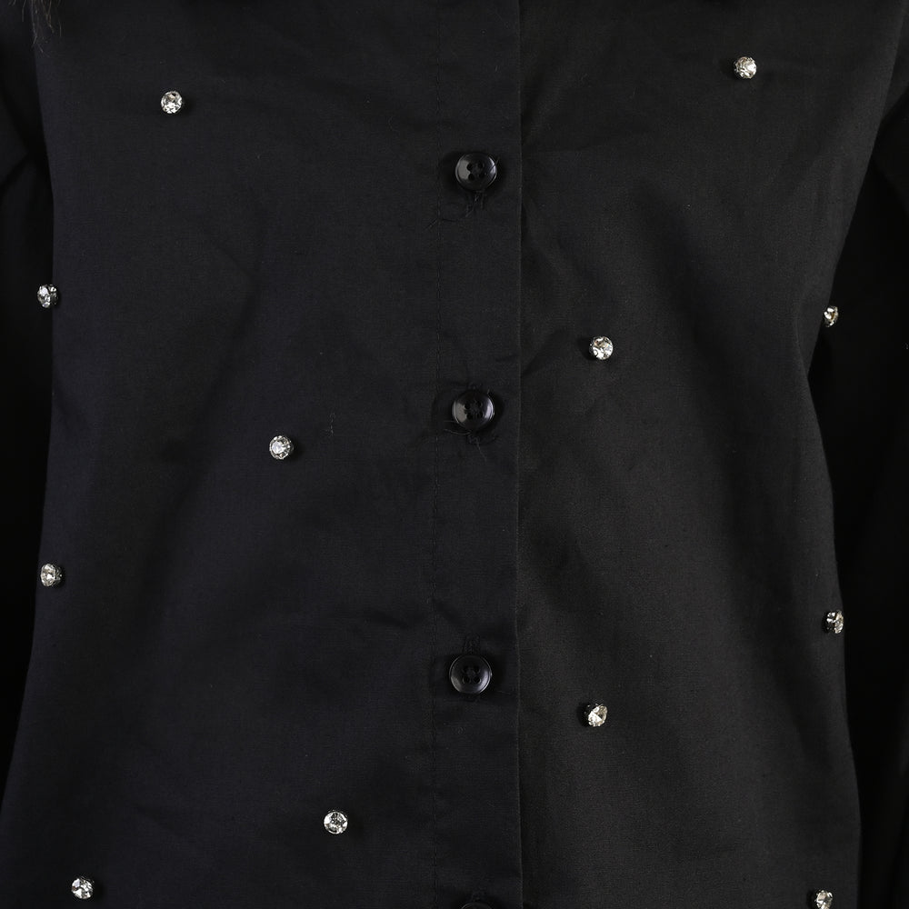 Girls Cotton Top (Diamond) - Black
