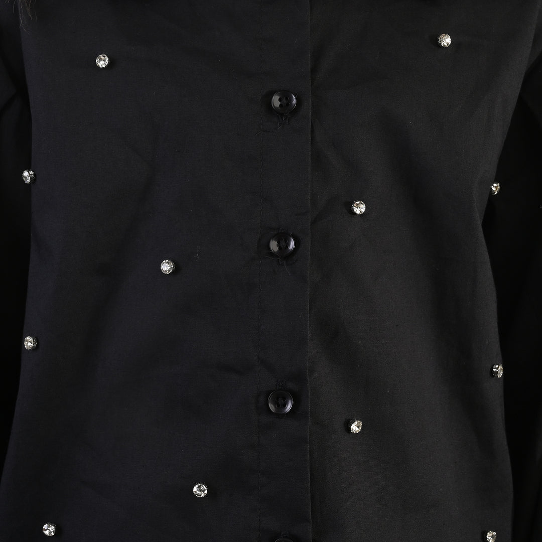 Girls Cotton Top (Diamond) - Black