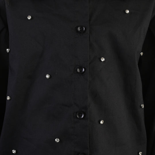 Girls Cotton Top (Diamond) - Black
