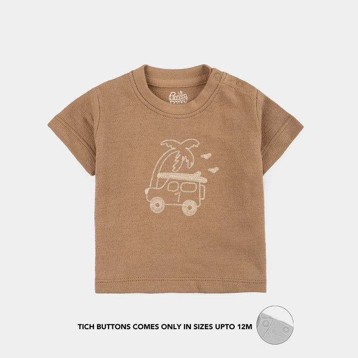 Infant Boys Salt & PepperT-Shirt (Palm Tree) - Brown
