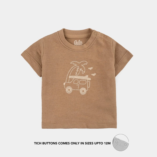 Infant Boys Salt & PepperT-Shirt (Palm Tree) - Brown